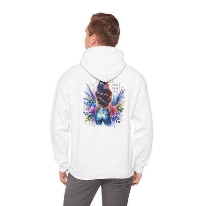 I'm Too Cute For My Ex Vibrant Art Hooded Sweatshirt - Cozy Unisex Sweatshirt, Floral Design, Gift for Her, Fashionable Layer, Casual Wear, Stylish Comfort