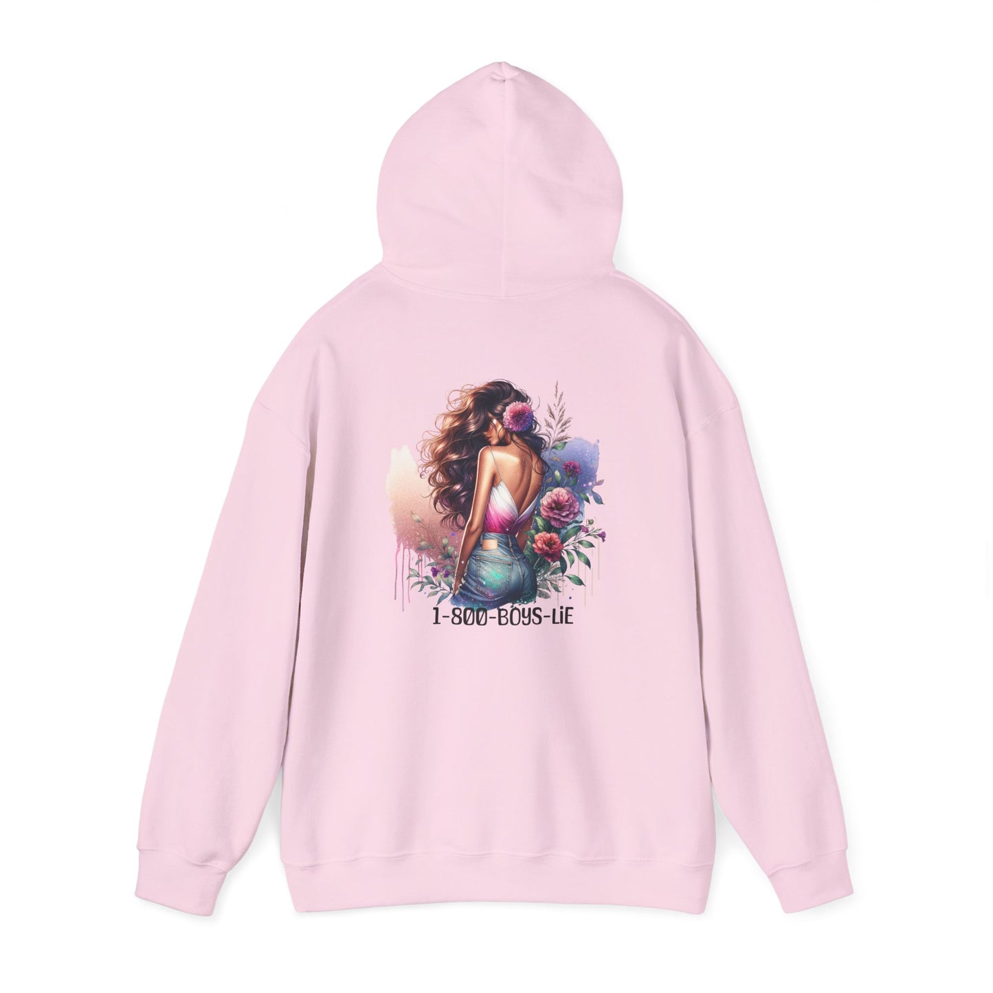 1-800-Boys-Lie Beautiful Floral Mermaid Hoodie - Unisex Heavy Blend™, Perfect for Cozy Days, Gifts, Beach Lovers, Everyday Wear