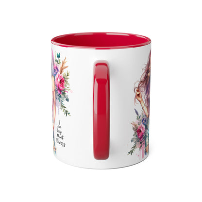 I Can Buy Myself Flowers Bohemian Floral Accent Mug, Inspirational Coffee Cup, Gift for Her, Home Decor, Flower Lover, Self-Care Reminder
