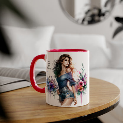 I Can Buy Myself Flowers Floral Twist Coffee Mug, Art Mug, Gift for Her, Creative Home Decor, Birthday Mug, Inspirational Drinkware, Busy with Flowers