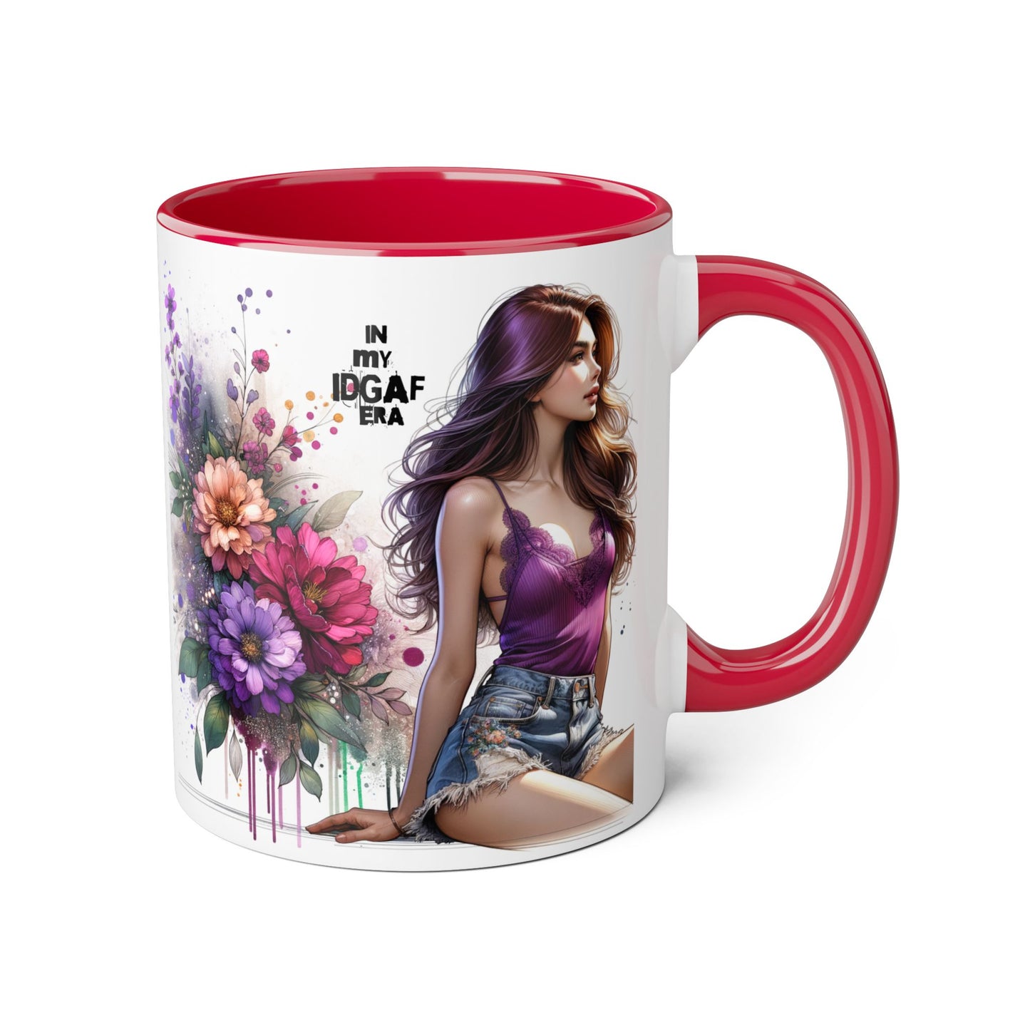 Chic Floral Accent Mug - Perfect for Coffee Lovers, Gift for Her, Home Decor, Floral Art Mug, Unique Drinkware