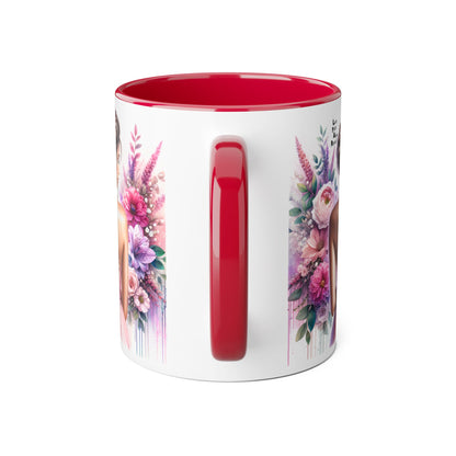 Floral Elegance Mug - Inspirational Coffee Cup, Gift for Her, Wedding Favor, Valentine's Day, Home Decor