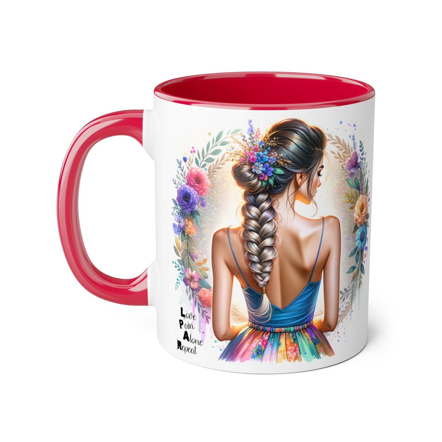 Artistic Accent Mug, Floral Coffee Cup, Unique Gifts for Her, Inspirational Drinkware, Love Yourself Mugs, Boho Style