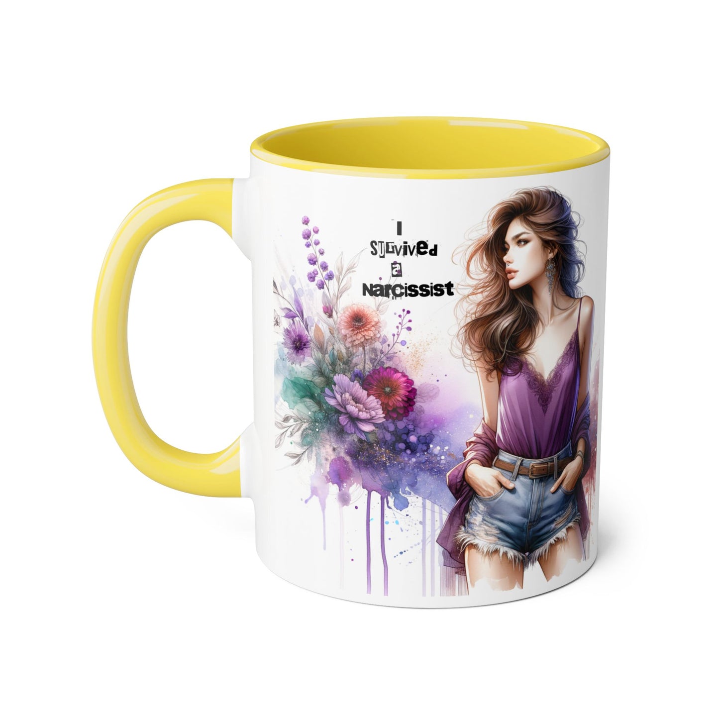 Stylish Quote Mug, Fashion Lover Gift, Narcissist Coffee Cup, Floral Design Mug, Unique Drinkware for Her