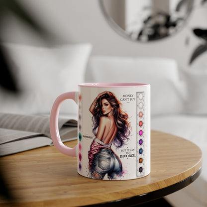 Money Can't Buy Happiness But It Can Buy Divorce Humoristic  Mug, Funny Coffee Cup for Women, Gift for Best Friend, Brighten Your Day with Laughs, Inspirational Drinkware