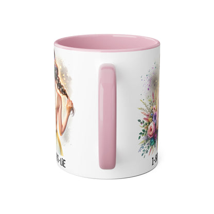 1-800-BOYS-LIE Chic Floral Accent Mug, Artistic Coffee Cup, Gift for Her, Inspirational Tea Mug, Floral Design Drinkware, Home Decor