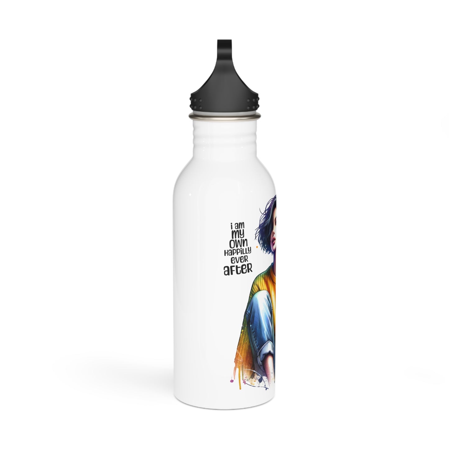 I Am My Own Happily Ever After Stylish Stainless Steel Water Bottle, Motivational Gift, Eco-Friendly Hydration, Artwork for Nature Lovers, Travel Essential, Unique Design