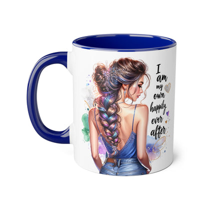Inspirational Accent Mug - "I Am My Own Happily Ever After" - 11oz Coffee Cup for Self-Love and Empowerment