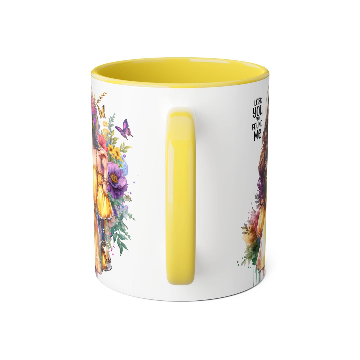 Lost You and Found Me Whimsical Floral Accent Mugs - Unique Coffee Cup, Perfect Gift for Her, Tea Lover, Home Decor, Birthday, Mother's Day