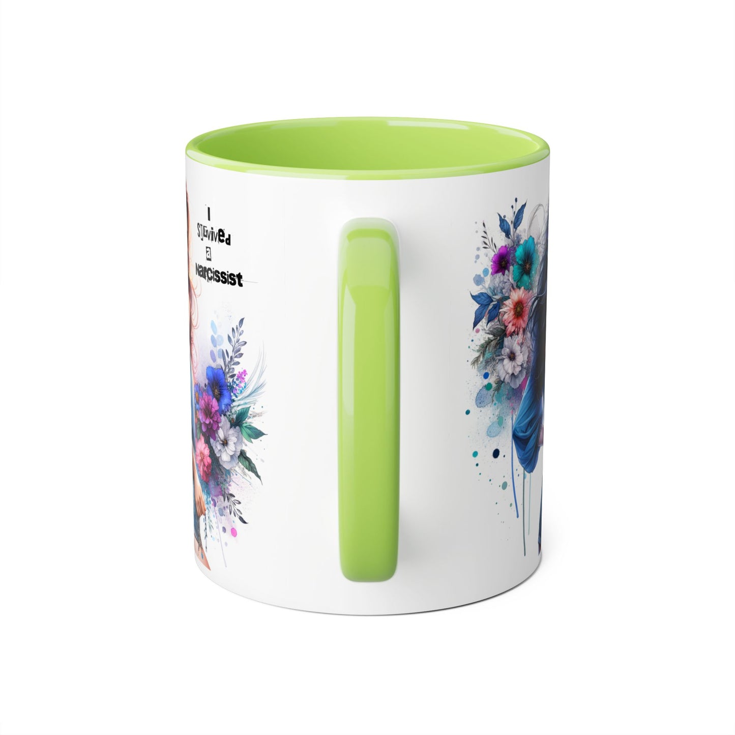 Bold Floral Accent Mug, 11oz - Perfect Gift for Coffee Lovers, Home Decor, Birthday Present, self-care gift, Inspirational Quote Mug
