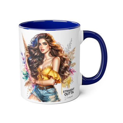 Straight Outta Divorced Humoristic Vibrant Accent Mug for Coffee Lovers, Perfect Gift for Birthdays, Anniversaries, or Home Decor