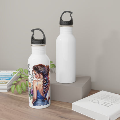 I Don't Make Mistakes, I Date Them Chic Floral Water Bottle, Motivational Sports Flask, Fitness Gift for Women, Eco-Friendly Hydration, Inspirational Gift for Her