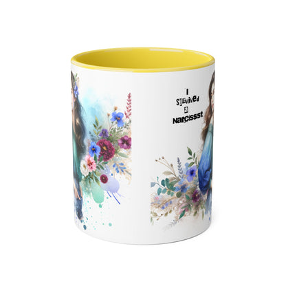 Survivor Accent Mug, Inspirational Gift Mug, Unique Art Coffee Cup, Self-Care Mug for Her, Perfect for Friendship, Recovery Gift