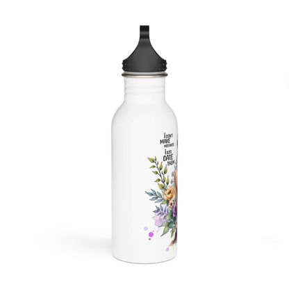 I Don't Make Mistakes, I Date Them Floral Motivational Water Bottle, Inspirational Stainless Steel Bottle, Eco-Friendly Hydration, Gift for Her, Fitness and Yoga Accessory