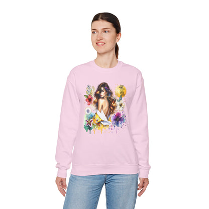 I Don't Make Mistakes, I Just Date Them Floral Art Crewneck Sweatshirt, Comfortable Ladies Fashion, Gift for Her, Boho Style, Casual Outfit, Cozy Sweater