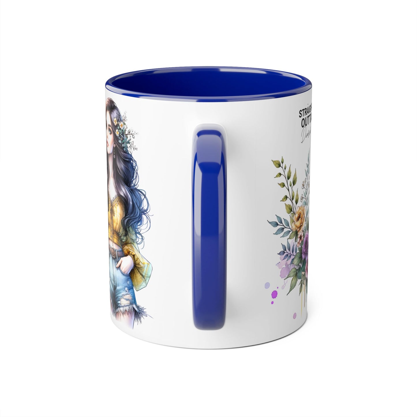 Straight Outta Divorced Humoristic Stylish Floral Accent Mug, Perfect for Coffee Lovers, Gift for Her, Home Decor, Mother's Day, Birthday, Everyday Use