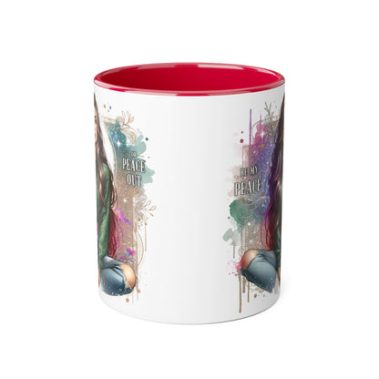 Artistic Be My Peace or Peace Out Mug, Inspirational Coffee Cup, Great for Relaxing Moments, Perfect Gift for Friends, Unique Home Decor, Peaceful Vibe