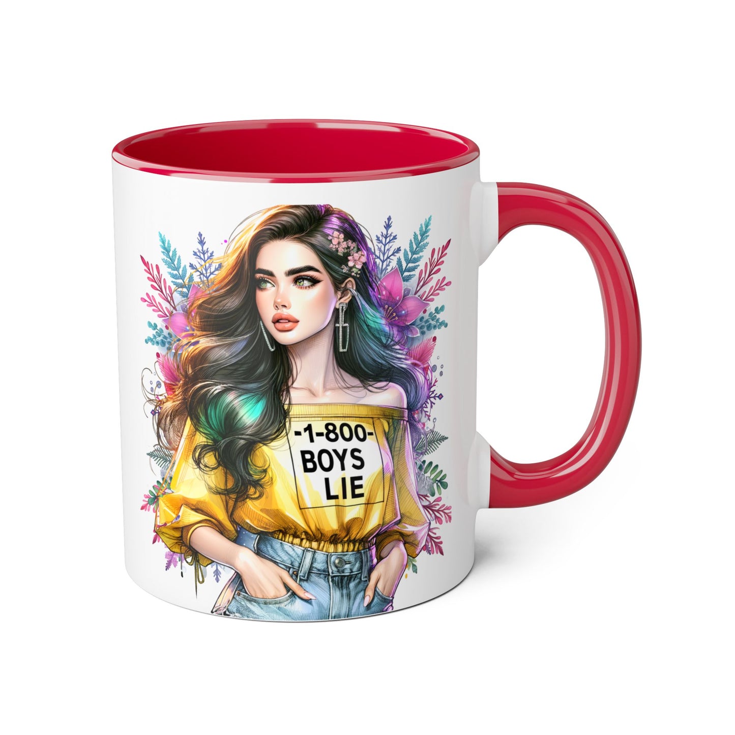 1-800-BOYS-LIE Chic Floral Accent Mug, 11oz Coffee Cup, Cute Gift for Her, Trendy Floral Drinkware, Ideal for Birthdays, Best Friend Gift, Unique [...]