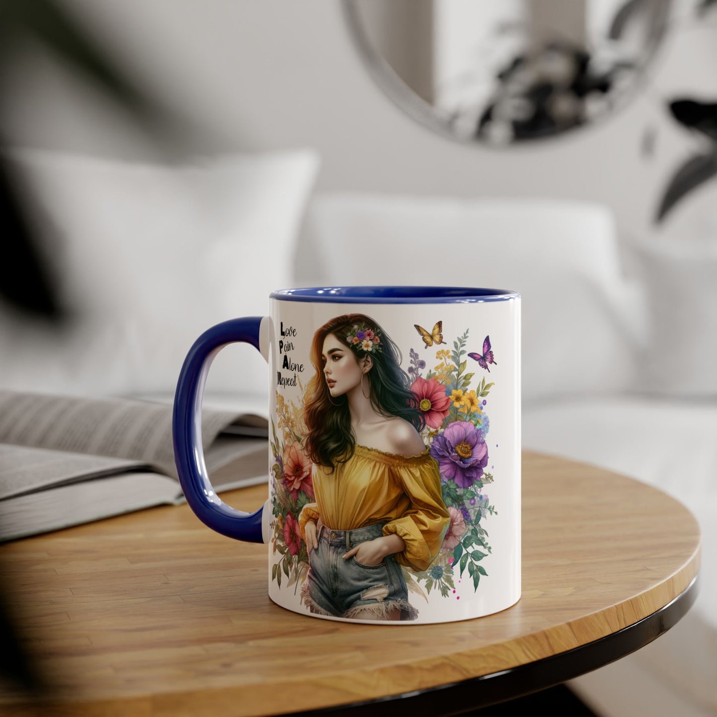 Whimsical Floral Accent Mug, Inspirational Gift for Friends, Nature Lovers, Home Décor, Coffee/Tea Mug, Unique Art