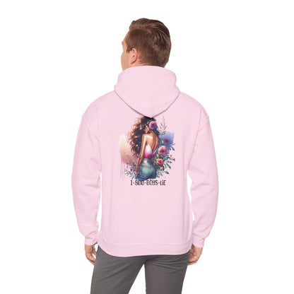 1-800-Boys-Lie Beautiful Floral Mermaid Hoodie - Unisex Heavy Blend™, Perfect for Cozy Days, Gifts, Beach Lovers, Everyday Wear