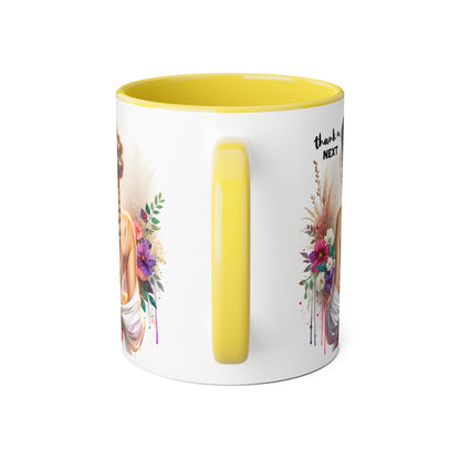 Thank U, Next Chic Floral Accent Mug, Next Season Inspired Coffee Cup, Gift for Her, Boho Style Drinkware, Home Decor, Unique Birthday Present