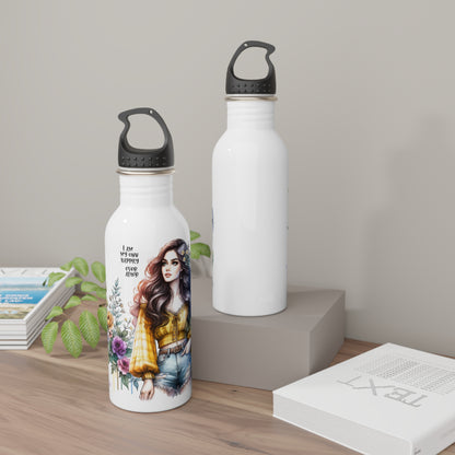 I Am My Own Happily Ever After Floral Motivational Stainless Steel Water Bottle - Drink Happy, Stay Hydrated