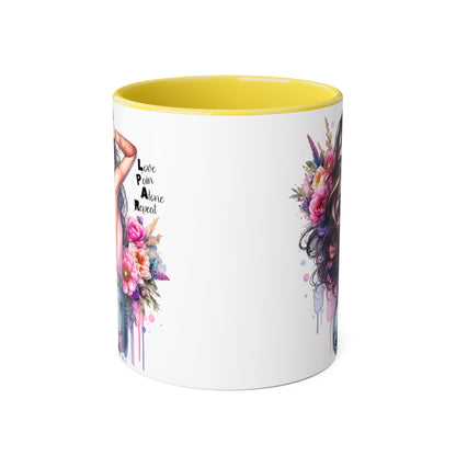 Beautiful Floral Accent Mug, Inspirational Gift, Coffee Cup, Art Mug for Her, Birthday, Mother's Day, Home Decor, Lover's Gift