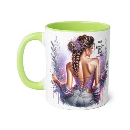 I Hold Grudges, I'll Heal in Hell Stylish Accent Mugs for Inspirational Sips, Gift for Her, Home Décor, Coffee Lover, Floral Artwork, Motivational Coffee Cup