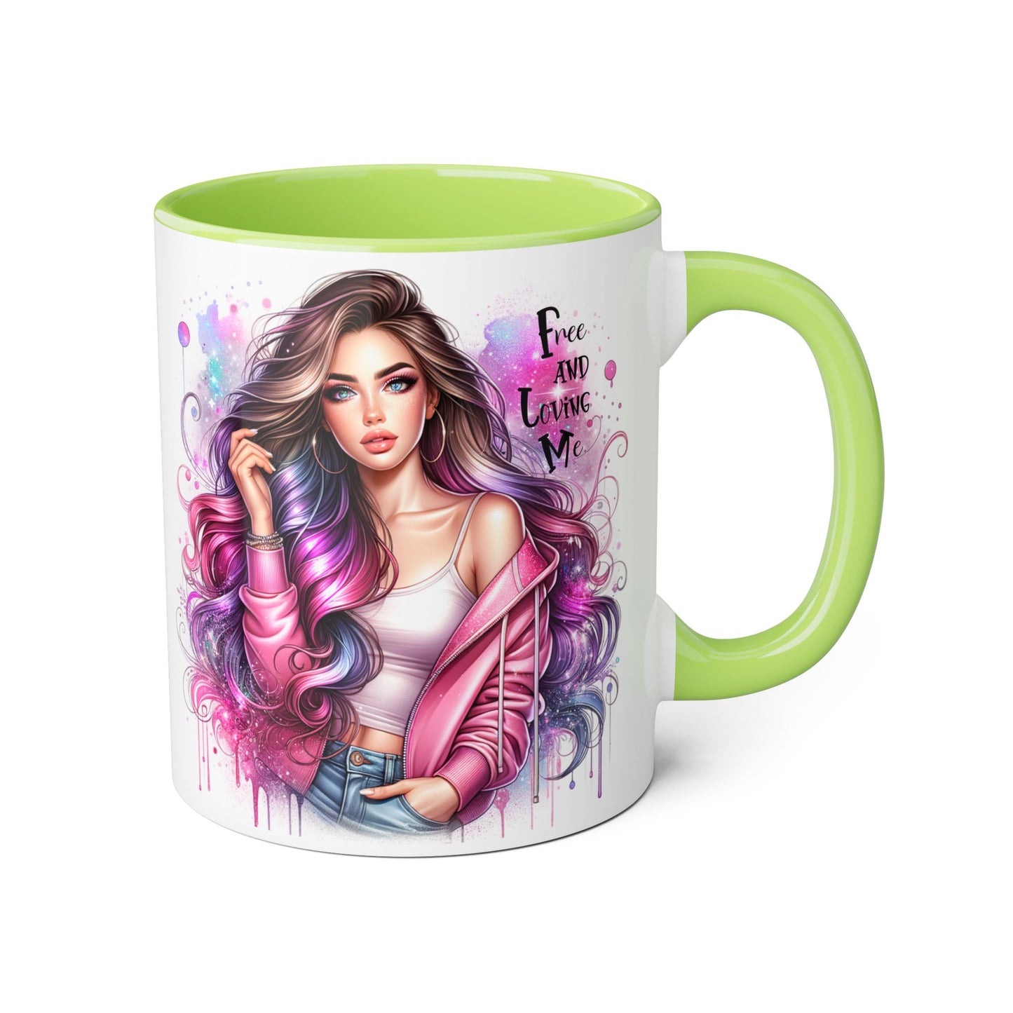 Colorful Motivational Accent Mug - "Free and Loving Me" - Self-Care Gift, Inspirational Drinkware, Artistic Coffee Cup, Unique Present, [...]