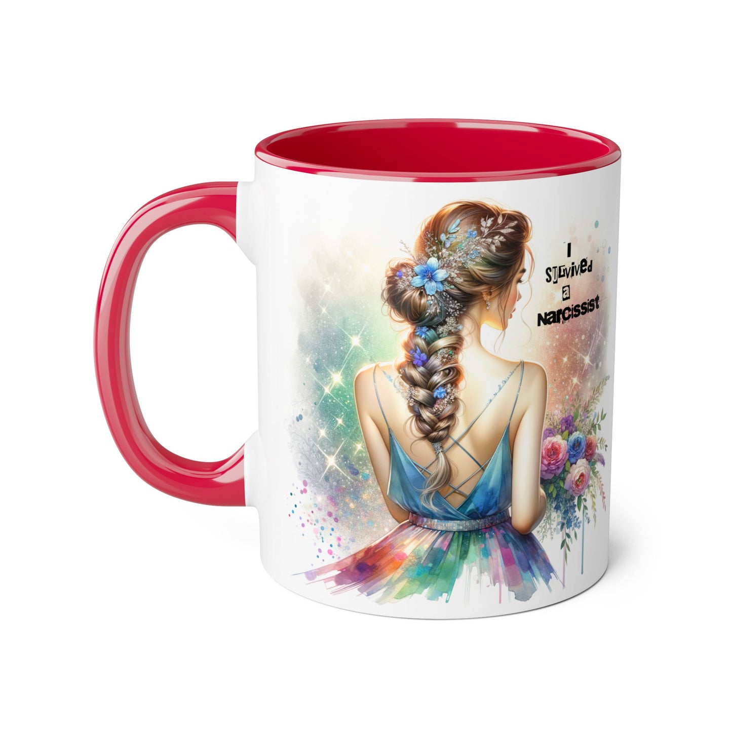 Beautiful Artistic Accent Mug - Unique Coffee Cup for Women, Gift for Her, Bohemian Style Drinkware, Perfect for Birthdays and Celebrations
