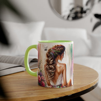 Elegant Floral Accent Mug - Perfect for Coffee Lovers, Gift for Her, Tea Time, Home Decor, Birthdays or Celebrations