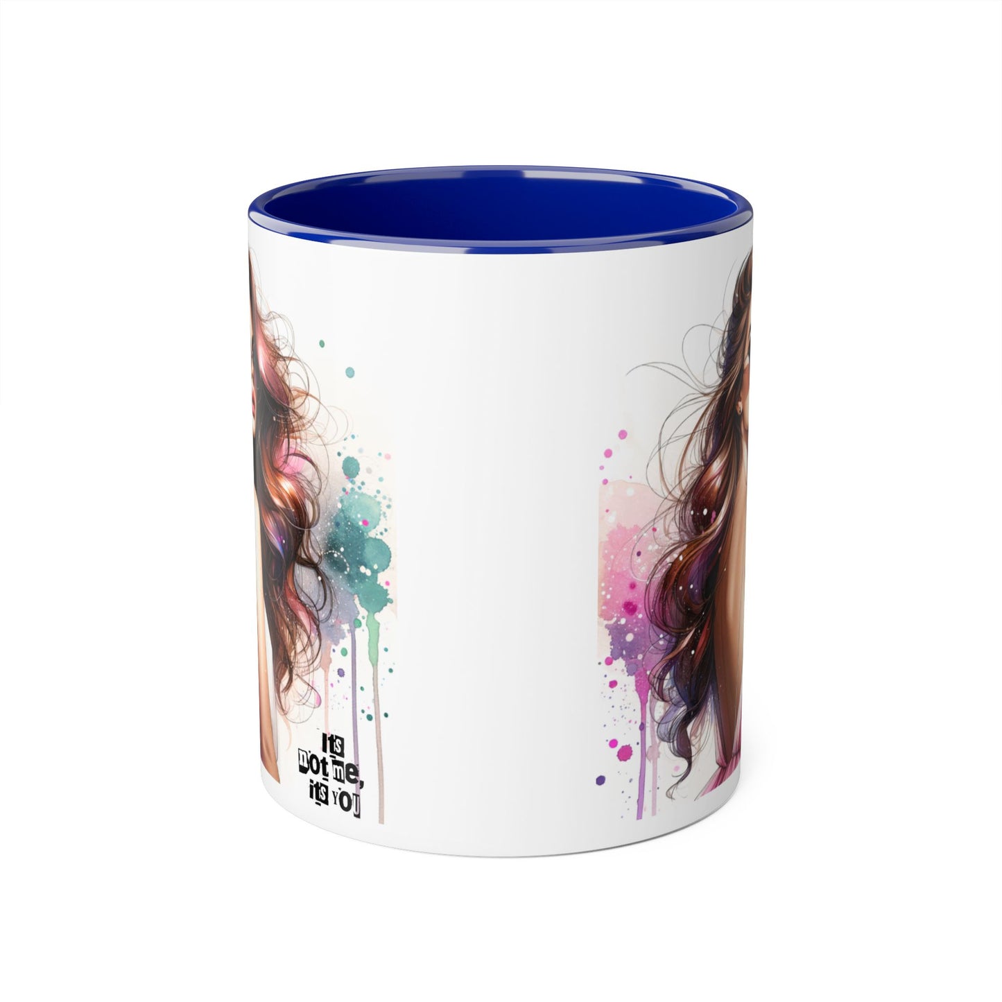 It's Not Me, It's You Humoristic Chic Abstract Accent Mug, Vibrant Coffee Cup, Trendy Gift for Her, Colorful Art Mug, Fashionista Drinkware