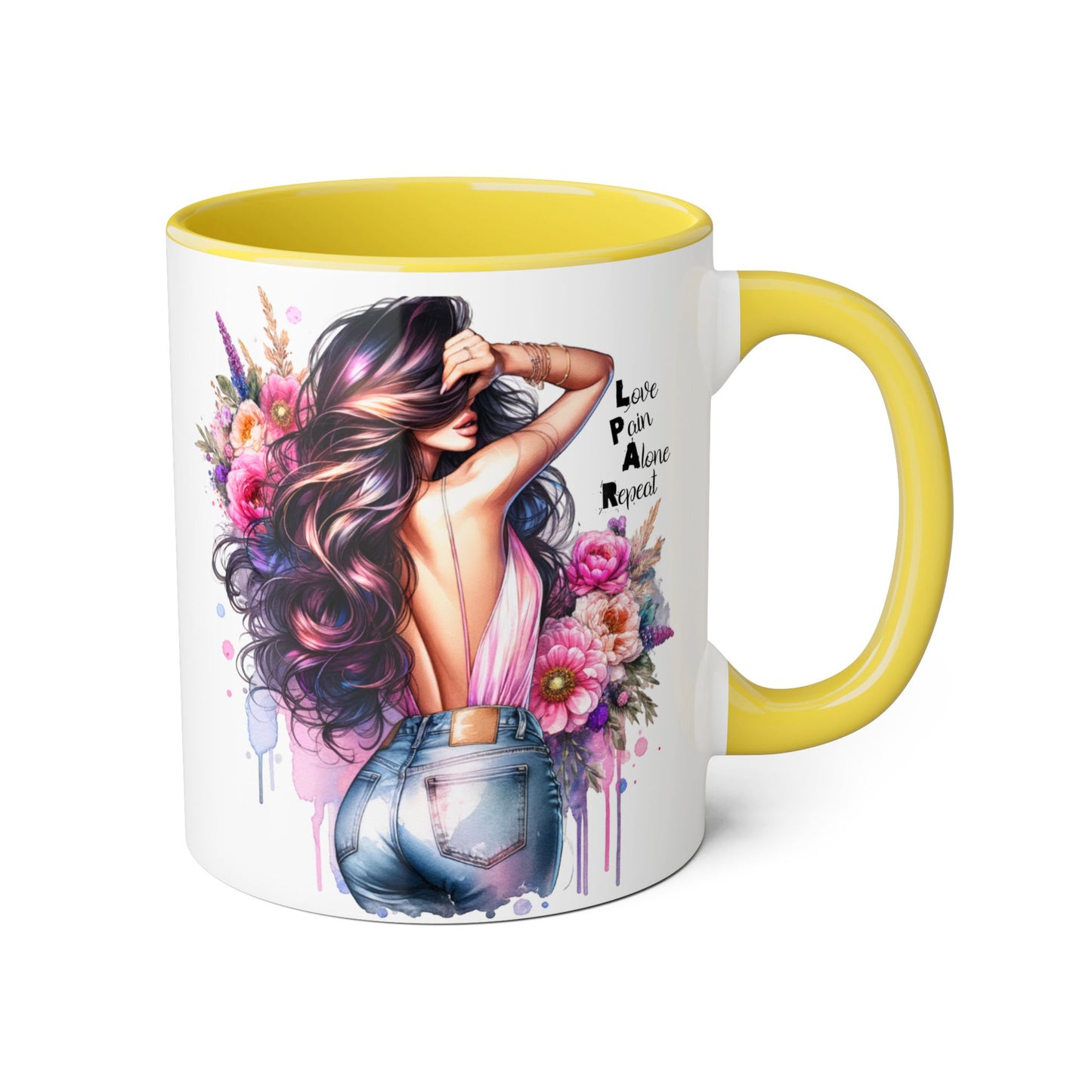 Beautiful Floral Accent Mug, Inspirational Gift, Coffee Cup, Art Mug for Her, Birthday, Mother's Day, Home Decor, Lover's Gift
