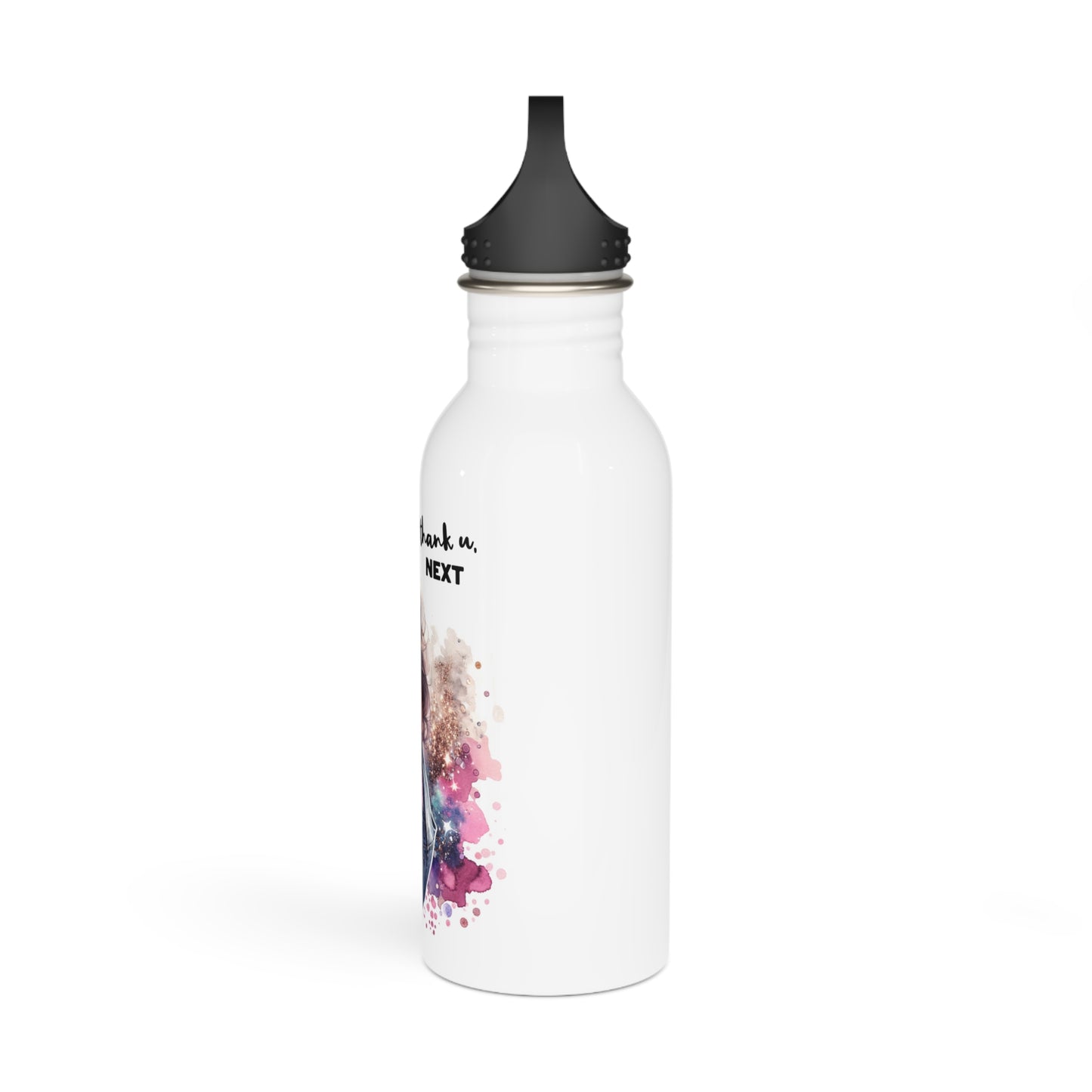 Thank U, Next Glamorous Water Bottle, Stylish Drinkware for Her, Trendy Gift, Eco-Friendly Travel Accessories, Personalized Hydration