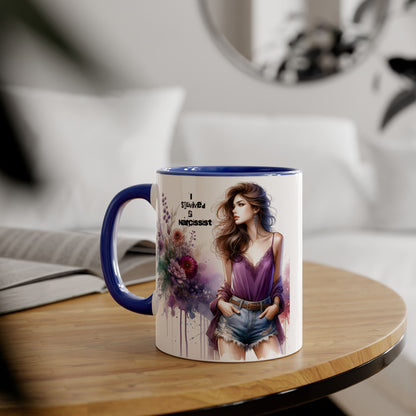 Stylish Quote Mug, Fashion Lover Gift, Narcissist Coffee Cup, Floral Design Mug, Unique Drinkware for Her
