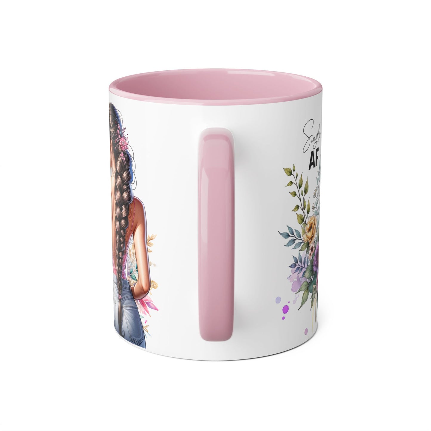 Single AF Chic Floral Coffee Mug, Single AF, Unique Gift for Her, Trendy Drinkware, Birthday Present, Home Decor, Tea Time, Self-Love