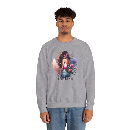 1-800-Boys-Lie Boss Babe Floral Sweatshirt | Unisex Comfortable Crewneck, Trendy Gift for Her, Affirmation Clothing, Cozy Fashion
