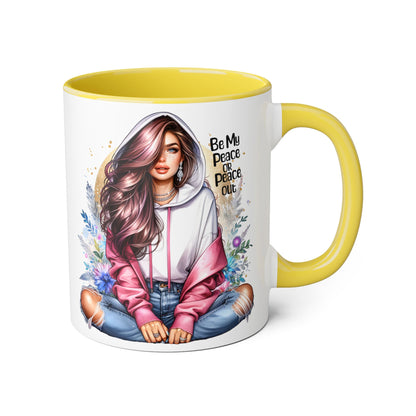 Be My Peace or Peace Out Accent Mug
