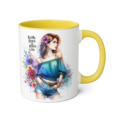 Be My Peace or Peace Out Accent 11oz Mug