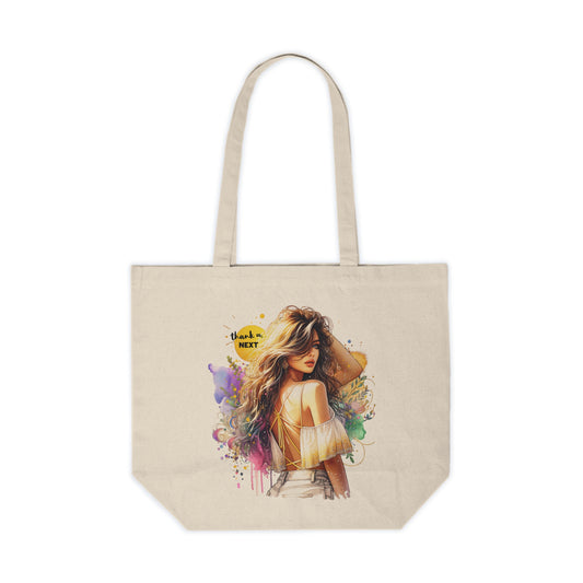 Thank U, Next Stylish Canvas Shopping Tote with Colorful Art, Eco-Friendly Bag for Grocery, Market, Beach, or Everyday Use