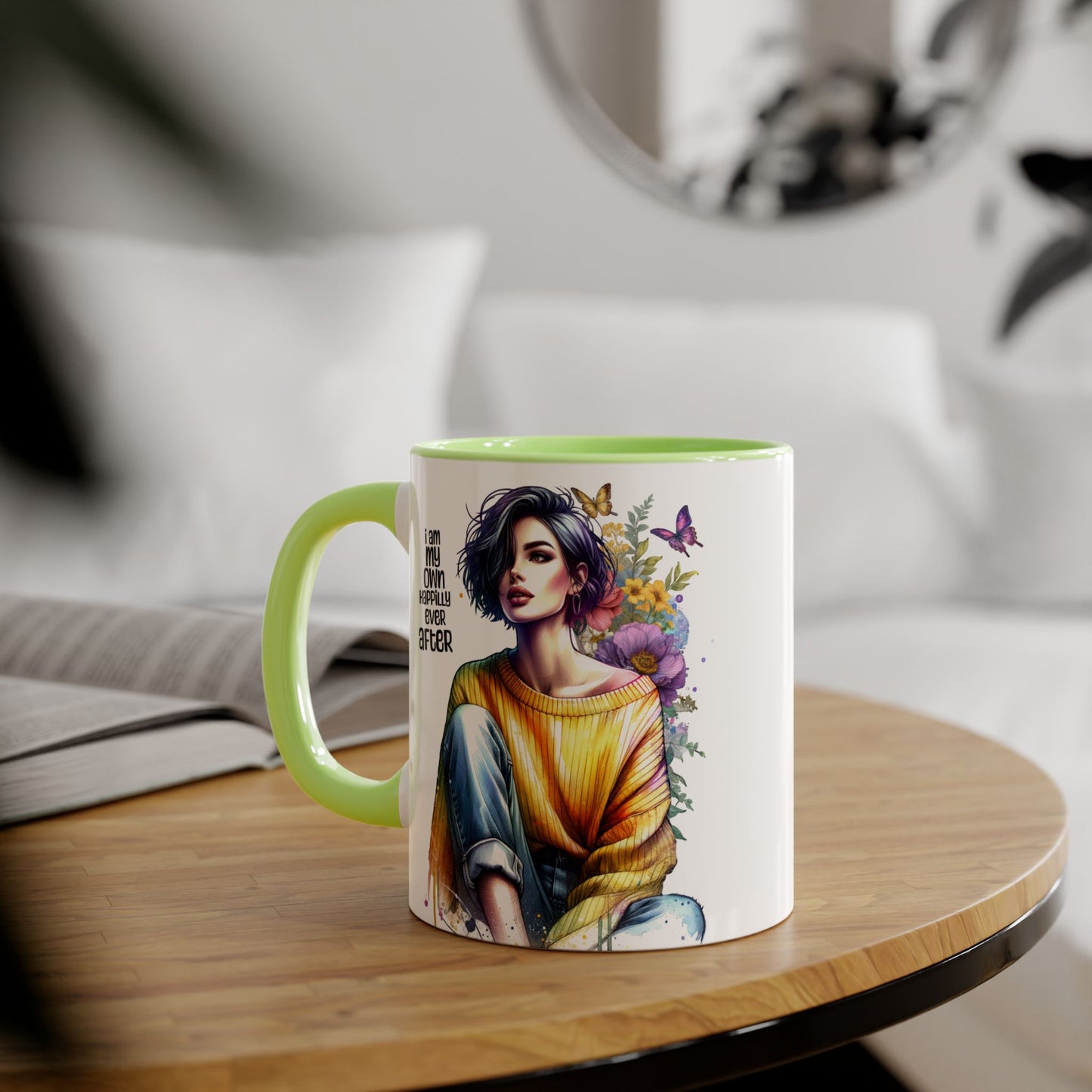 I Am My Own Happily Ever After Empowering Accent Mug - I Am My Own Happiness Ever After, Inspirational Gift for Her, Coffee Lover, Self-Care Decor, Motivational Cup