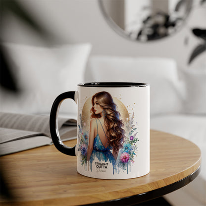 Straight Outta Divorced Humoristic Floral Accent Mugs - Unique Gift for Coffee Lovers, Home Decor, Birthday Gift, Art Mug, Personalized Drinkware