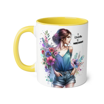 Floral Art Accent Mug - Stay Wild & Nameless, Bohemian Coffee Cup, Floral Gift for Her, Unique Home Decor, Mug for Tea Lovers