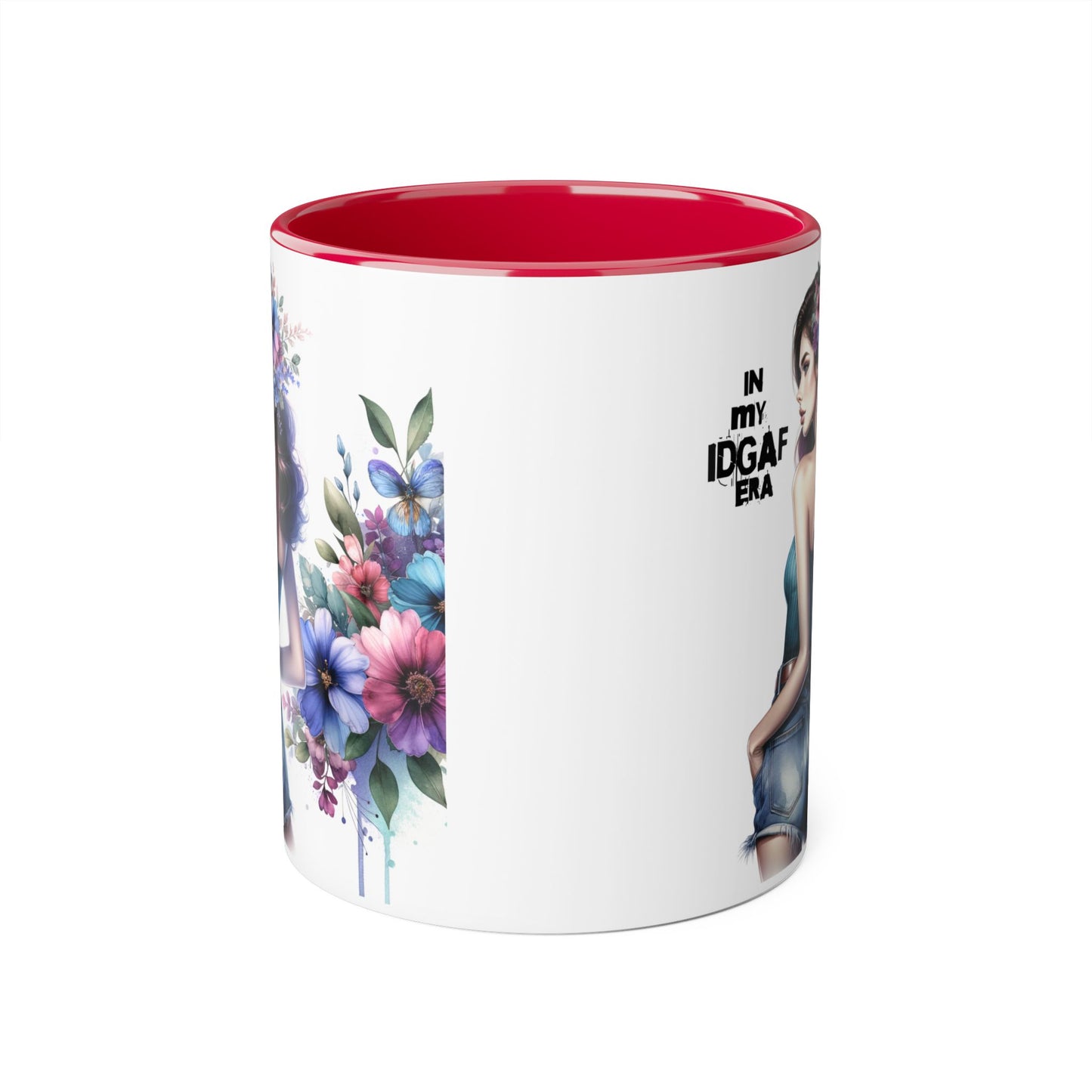 Bold Floral IDGAF Era Mug | Unique Coffee Gift | Retro Vibes | Sassy Tea Cup | Fun Home Decor | Statement Drinkware | 11oz Accent Mug