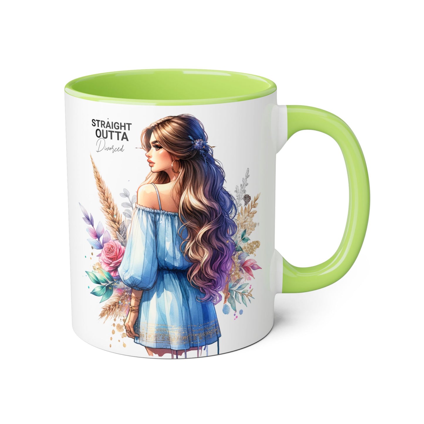 Straight Outta Divorced Humoristic Artistic Accent Mug -  Inspiring Gift for Her, Coffee Tea Cup, Home & Kitchen Decor, Personalized Unique Gift