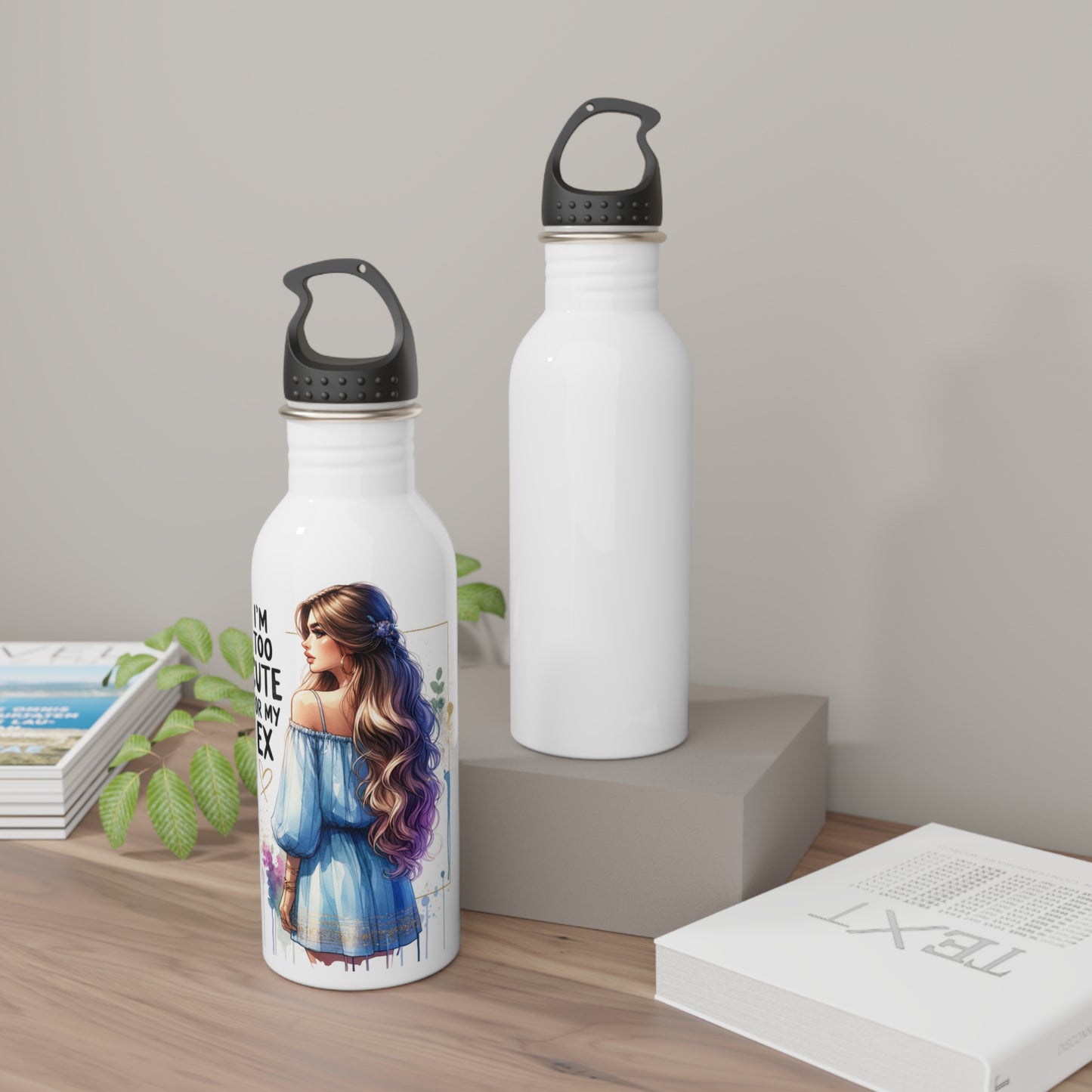I'm Too Cute For My Ex Stainless Steel Water Bottle, Stylish Hydration, Gift for Her, Eco-Friendly Travel Mug, Funny Sayings Bottle, Gym Hydration
