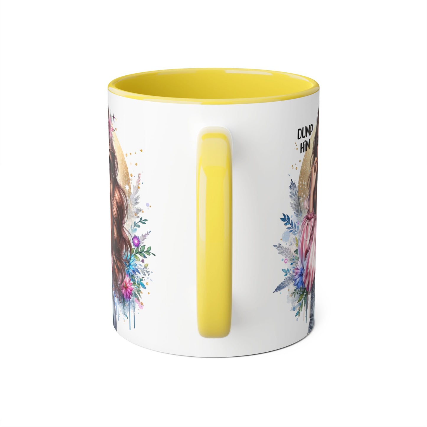 Dump Him Accent Mug, Coffee Cup for Empowering Women, Fun Gift for Friends, Inspirational Drinkware, Birthday, Self-care