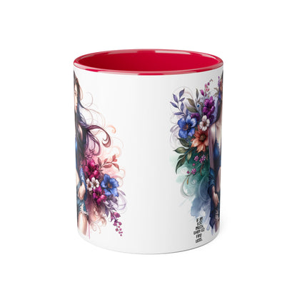 If I'm Too Much, Then Go Find Less Floral Art Accent Mugs, 11oz - Perfect Gift for Flower Lovers, Coffee Lovers, Home Decor, Birthday Gifts, Art Enthusiasts
