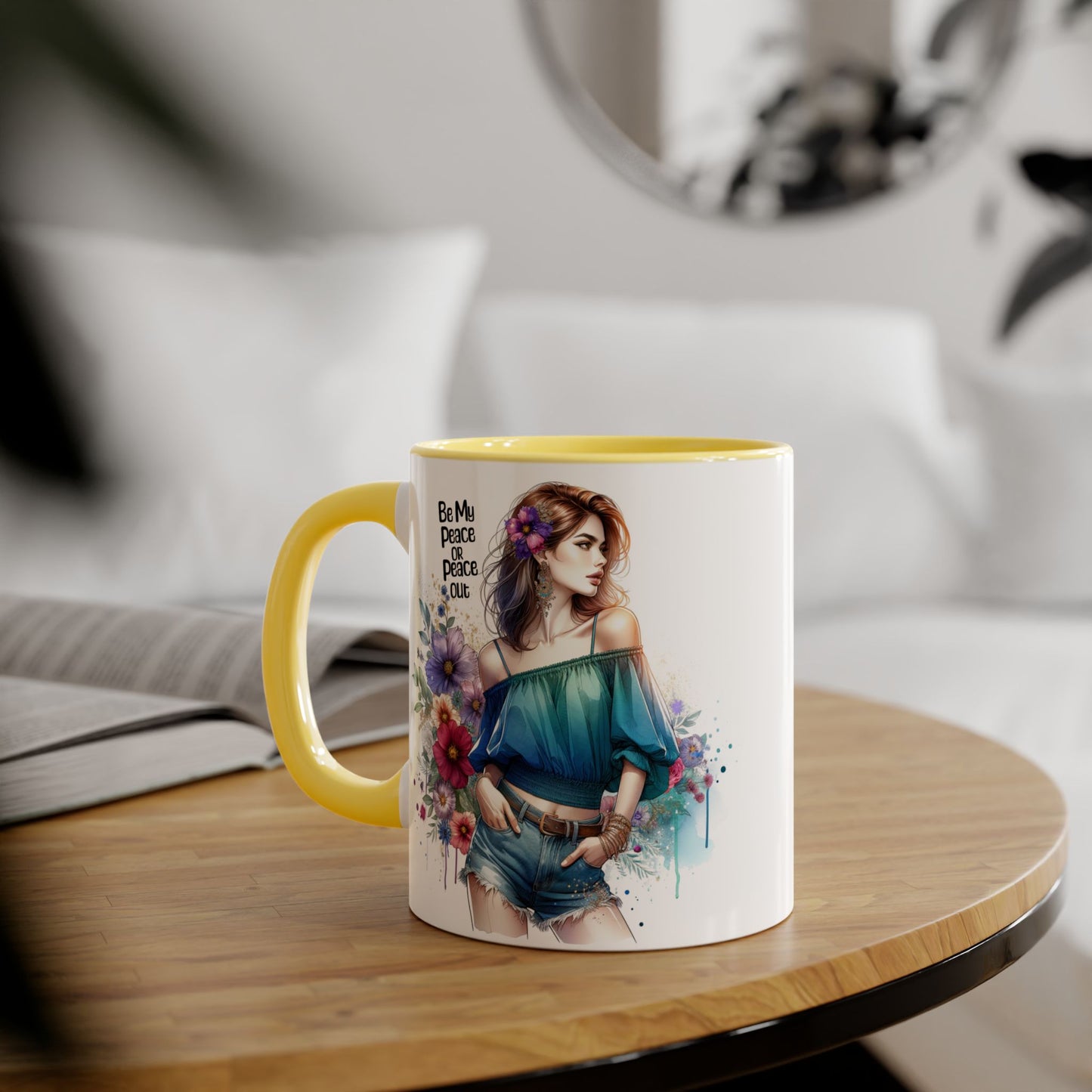 Be My Peace or Peace Out Accent 11oz Mug