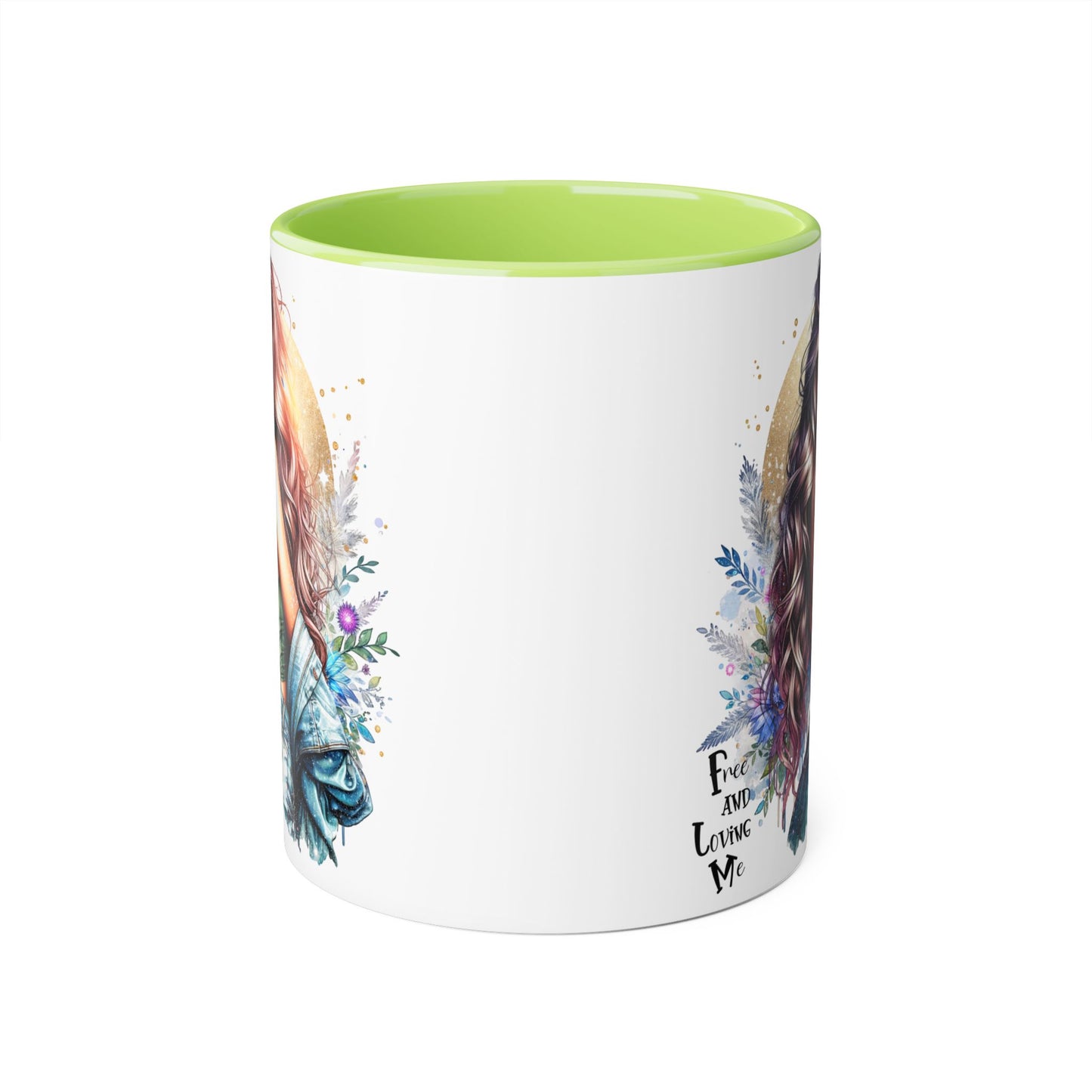 Artistic Accent Mug, Colorful Coffee Cup, Unique Gift for Her, Dreamy Floral Design, Ideal for Birthdays, Self-Care Moments